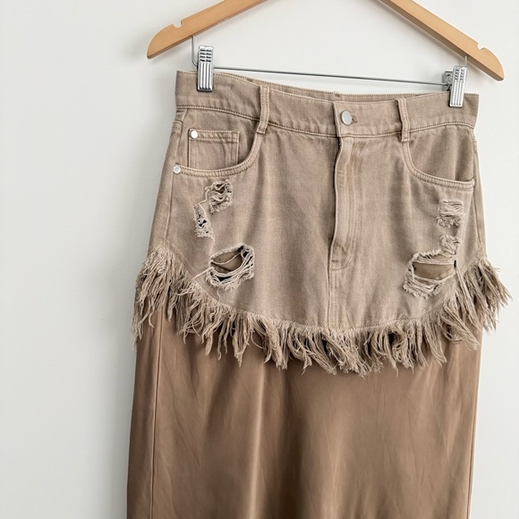 Anthropologie Pilcro Twofer Slip Midi Skirt - Picture 8 of 15